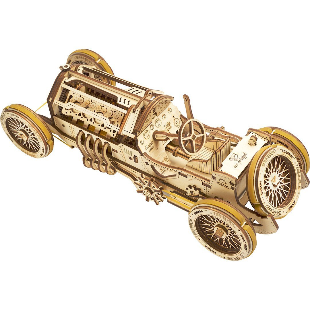 Bolide U-9 “Grand Prix”-Ugears-puzzle 3d mécanique en bois