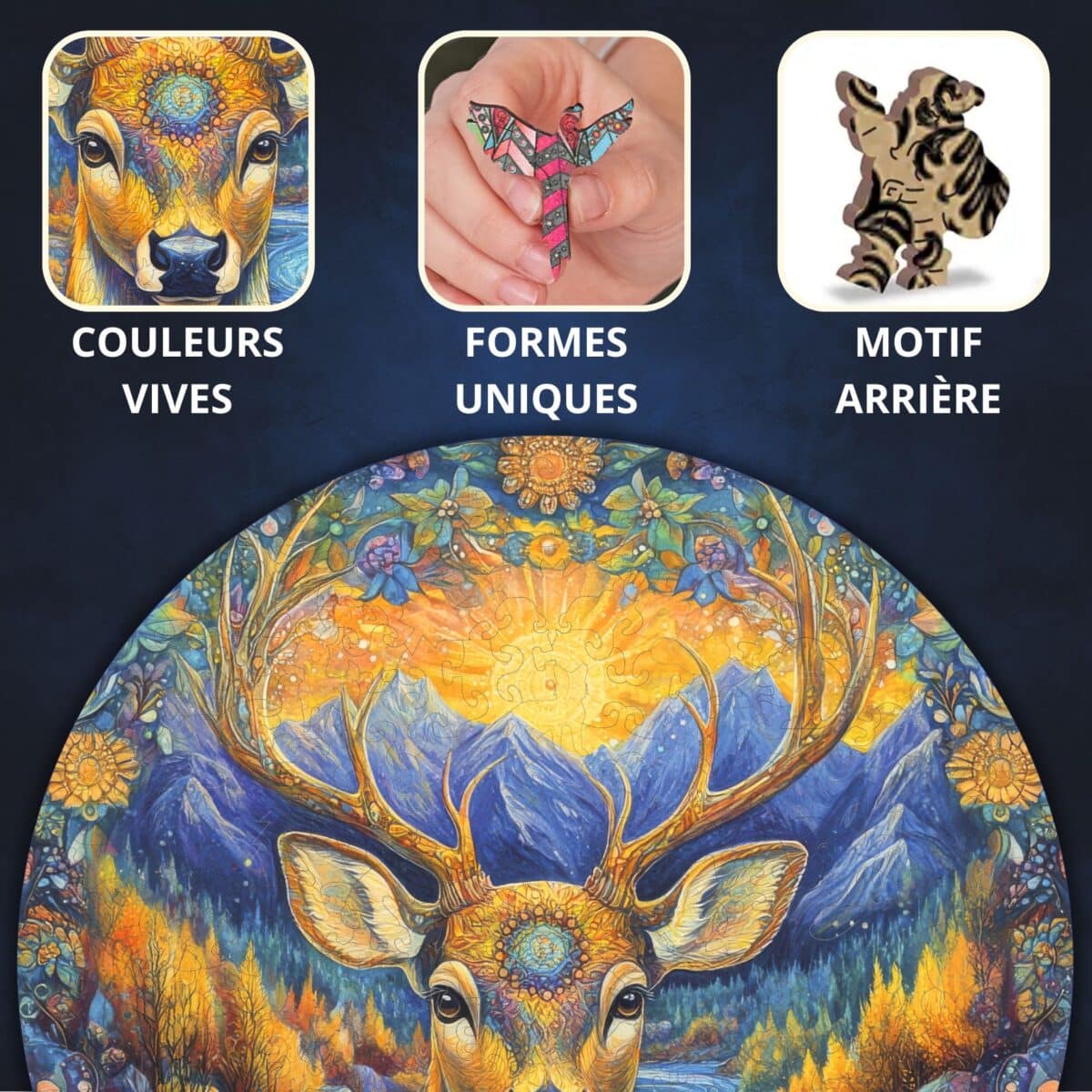 Cerf des bois Puzzle en bois – Image 3